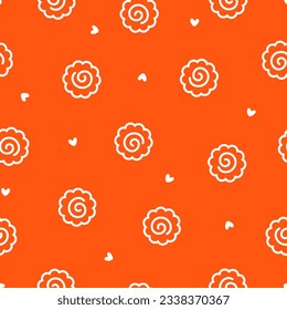 Orange seamless pattern with white narutomaki svg