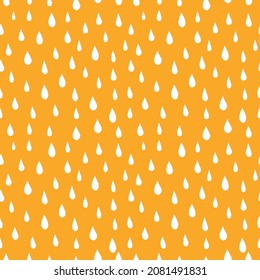 Orange seamless pattern with white raindrops.