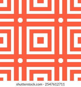 Orange seamless pattern with white squares