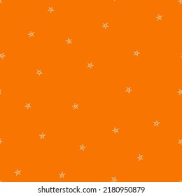 Orange seamless pattern with white stars.
