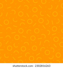 Orange seamless pattern with yellow memphis design