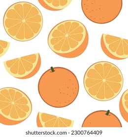 Orange seamless patterns. Cool abstract and fruit design concept. For fashion fabrics, kid’s clothes, home decor, quilting, T-shirts, cards and templates, scrapbook and other digital needs