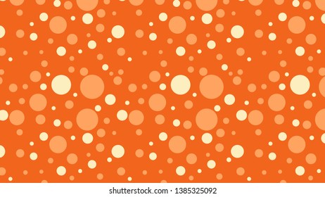 Orange Seamless Random Circle Dots Pattern Vector Graphic