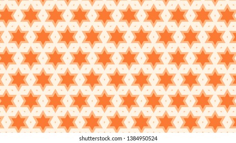 Orange Seamless Stars Background Pattern
