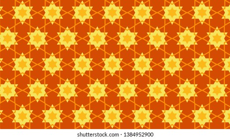 Orange Seamless Stars Background Pattern