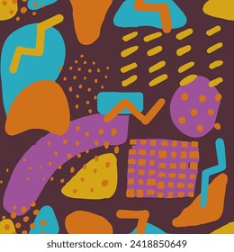 Orange Seamless Summer Graphic Invitation Pattern. Bright Repeated Abstract Modern Watercolor, Seamless Swatch. Light Endless Creative Geometric Illustration Wallpaper