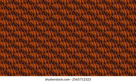 Orange seamless texture composed of wavy elements and black strokes.