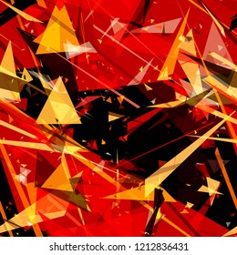 Orange seamless texture from triangles. Abstract vector background for web page, banners backdrop, fabric, home decor, wrapping