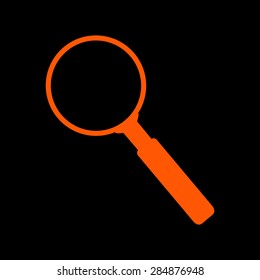 Orange Search Icon on a black background
