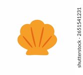 Orange seashell graphic vector illustration