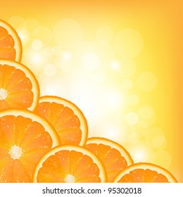 Orange Segment Frame, Vector Background