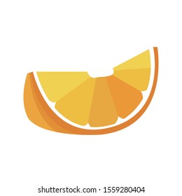 Orange segments icon over white background, vector illustration