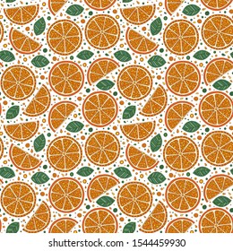 Orange segments a seamless background in style of a mosaic 