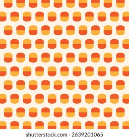 Orange Semi-Circle Grid Repeat Pattern. Perfect for art and crafts, digital paper, fabric printing, textile printing, packaging, scrapbooking, gift wrap, background and more.