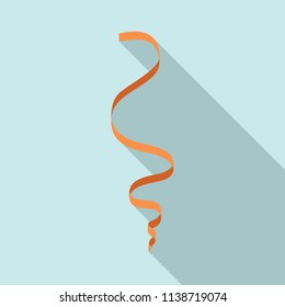 Orange serpentine icon. Flat illustration of orange serpentine vector icon for web design