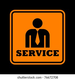 orange service icon isolated on black background