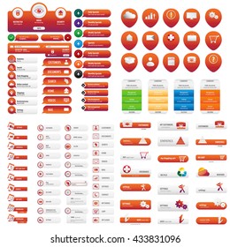 Orange Services business button set