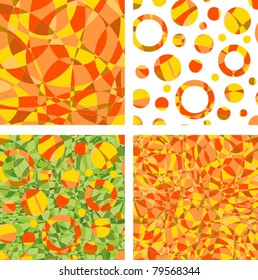 Orange set a background with a mosaic with circles