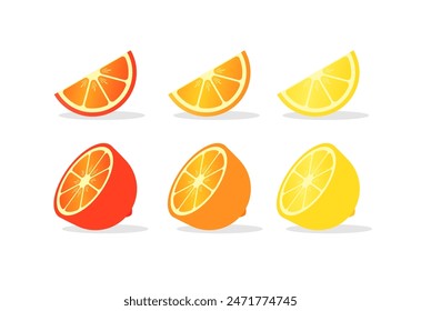 Iconos de conjunto naranja. Estilo plano. Iconos vectoriales.