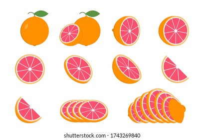 Orangefarbenes Set. Isolated orange auf weißem Hintergrund
