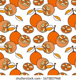 Orange set.Seamles pattern.Graphics color. Vector.