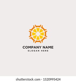 orange setting logo design template - vector