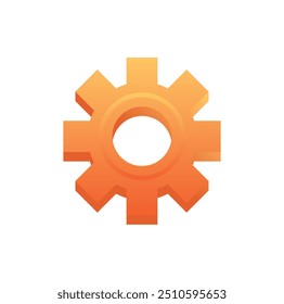 Orange settings icon design. User interface icon design. Vector illustration.	 
