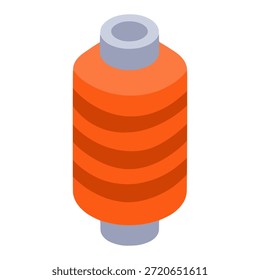 orangefarbenes Nähgarn flache Farbe Vektorgrafik Schablone Design
