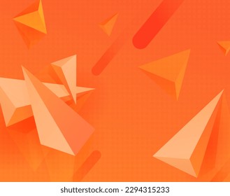 Ilustración de color naranja, con formas triangulares y rayas