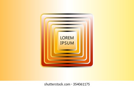 Orange shade range stack of square structures with borders and gradient. Template for business, letter, market, sales, advertisement, wedding patterns. Fully editable vector illustration EPS10