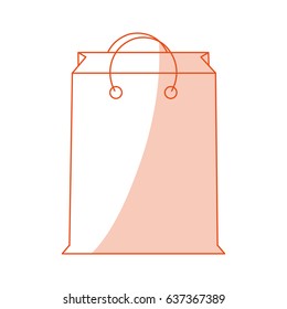 orange shading silhouette cartoon bag for shopping with handles