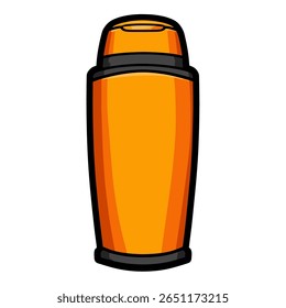 Agitador de laranja mistura pó bebida vetor ilustração isolado