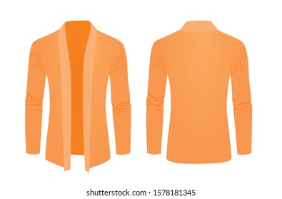 Orange shawl sweater. vector illustration