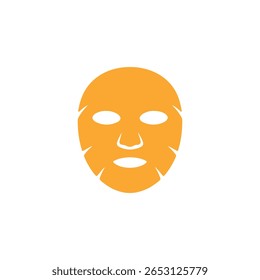 Icono de máscara de cara de hoja naranja sobre fondo blanco para belleza y cuidado de la piel. Esta Imagen es perfecta para demostrar tratamientos de belleza o rutinas de cuidado de la piel.