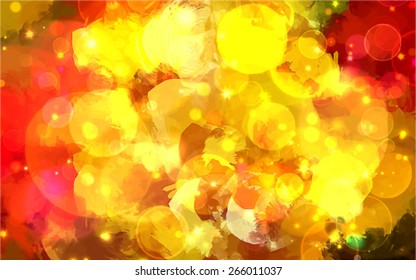 Orange shine brush strokes background. Vector version