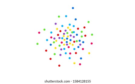 Orange Shine Carnaval Postcard. Effect Shine Card. Happy Wallpaper. Rainbow Dot FallingFestive Background. Splash FallingFestive Design.