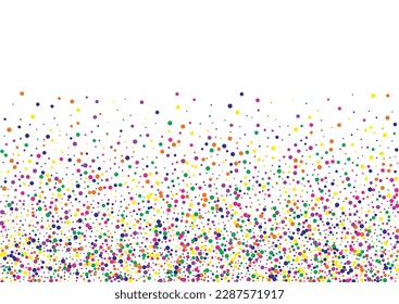 Orange Shine Carnival White Background. Independence Polka Card. Christmas Dot Postcard. White Dust Effect Design.