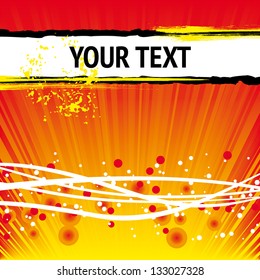 Orange shine dirty background with frame for your text