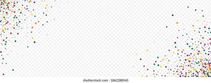 Orange Shine Flying Panoramic Transparent Background. Celebration Splash Backdrop. Fun Round Card. Green Rain Happy Pattern.