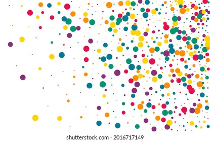 Orange Shine Top White Background. FallingFestive Polka Invitation. Celebration Dot Wallpaper. White Confetti Celebrate Postcard.