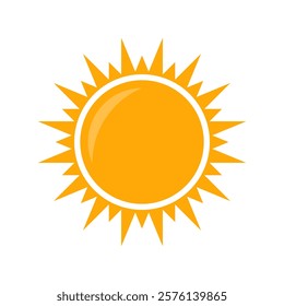 Orange shining sun vector element
