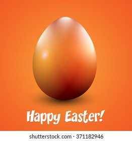 An orange shiny Easter egg. Vector illustration.