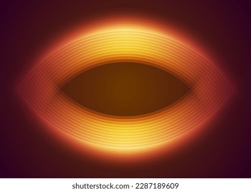 Fondo tecnológico brillante de color naranja con curvas resplandecientes abstractas. Diseño de vectores