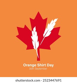 Orange Shirt Day is an annual event held each September 30th in remembrance of the Canadian Residential School system. Vector, illustration. 