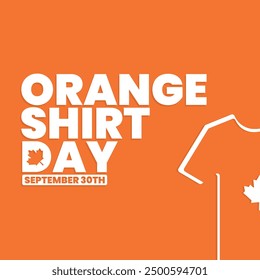 Orange shirt day, Every Child Matters, September 30, national day for truth and reconciliation, social media post, poster, card greeting, event, website, banner concept, vector illustration, Canada.