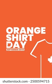 Orange shirt day, Every Child Matters, September 30, national day for truth and reconciliation, social media post, poster, card greeting, event, website, banner concept, vector illustration, Canada.