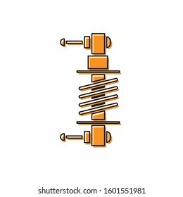 Orange Shock absorber icon isolated on white background.  Vector Illustration