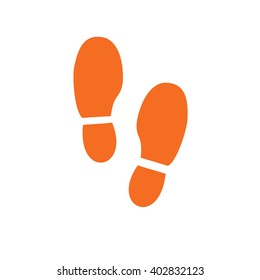Orange shoe print vector illustration