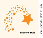 orange shooting star flat vector