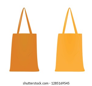 Orange shopping bag. vector illustration